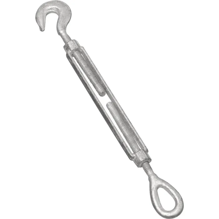 3/8" x 6" Hook To Eye Turnbuckle, Galvanized