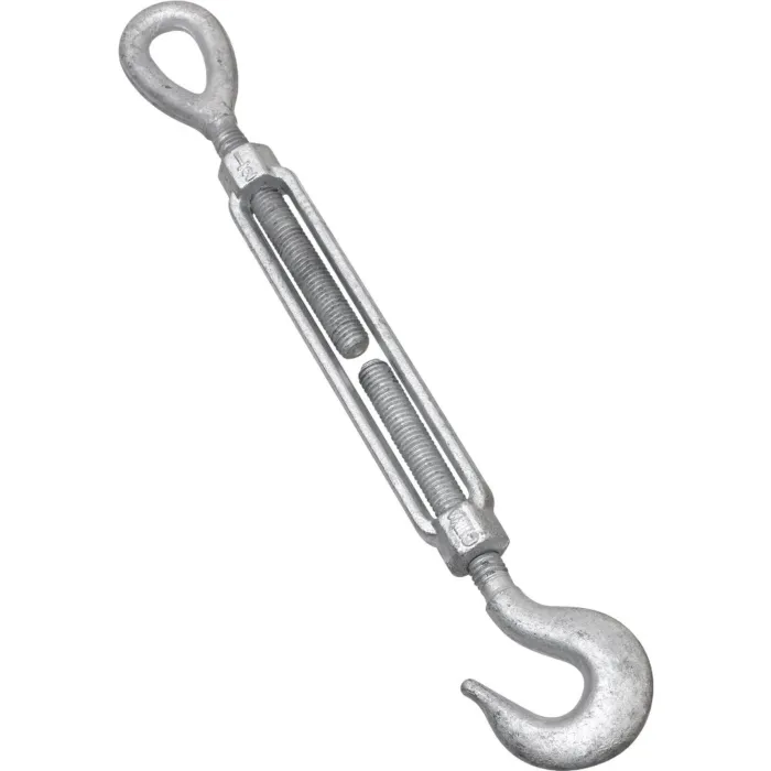 1/2" x 6" Hook To Eye Turnbuckle, Galvanized