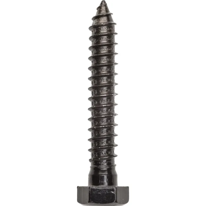 National Hardware 1/2" x 3" Hex Head, Lag Screw, Black (Bulk Box 4 pc)