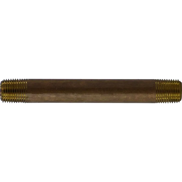 Midland Industries Red Brass Nipple - 1/8 in. x 4 in.