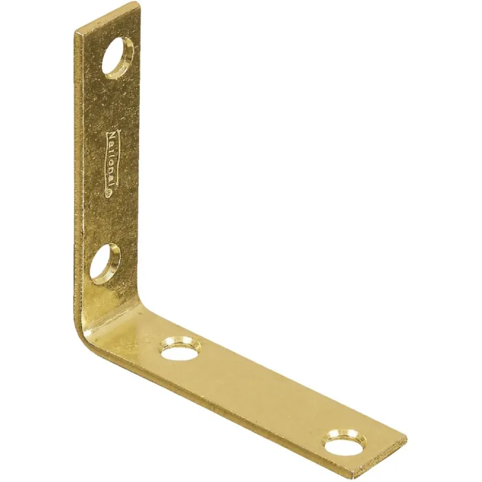 National Hardware 2-1/2 In. x 5/8 In. Brass Steel Corner Brace (4-Count)