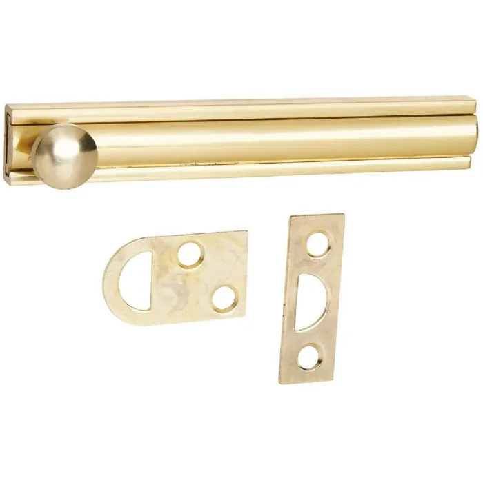 National Hardware Gallery Series 4 In. Polished Brass Door Surface Bolt