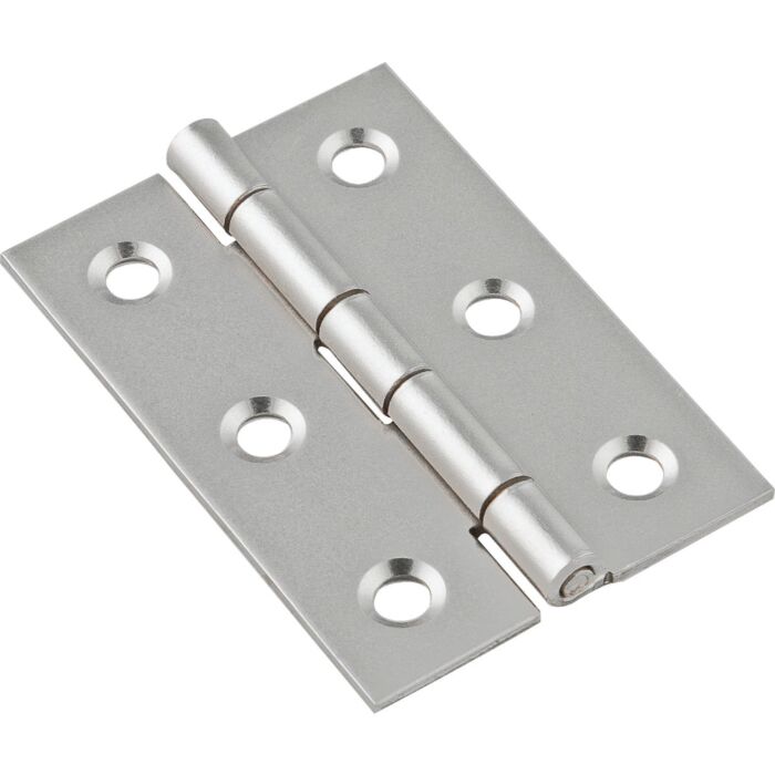 National Hardware 2 In. x 1-3/8 In. Satin Nickel Broad Hinge (2-Pack)