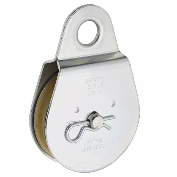 National Hardware Pulley, 1/2 in Rope, 650 lb Working Load, 3 in Sheave, Zinc