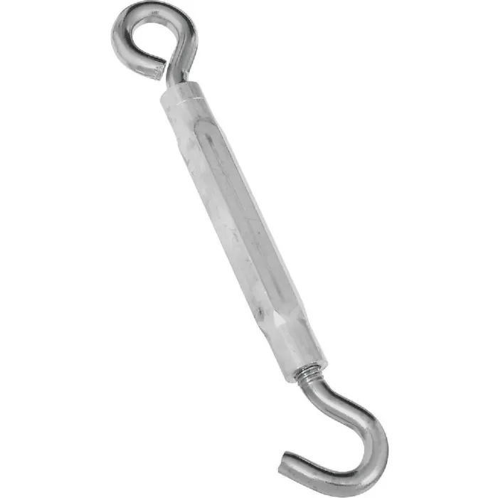 National Hardware 3/8" x 10-1/2" Hook To Eye Turnbuckle, Stainless Steel/ Aluminum