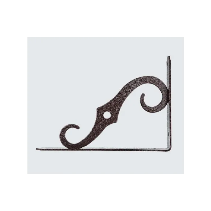National Hardware Shelf Bracket, 80 lb, 8 in L, Steel, Antique Bronze