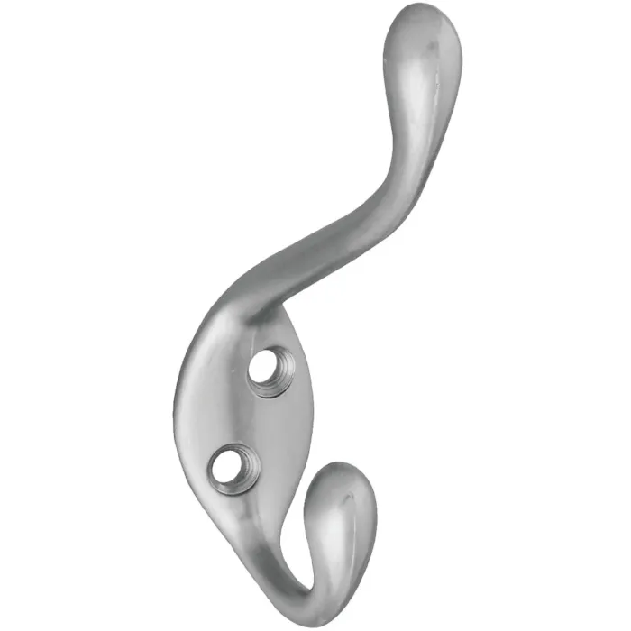 National Hardware Heavy-Duty Satin Nickel Coat and Hat Wardrobe Hook