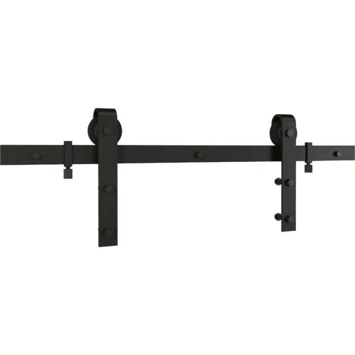 National Hardware 72 In. Matte Black Classic Interior Barn Door Kit (2-Piece)