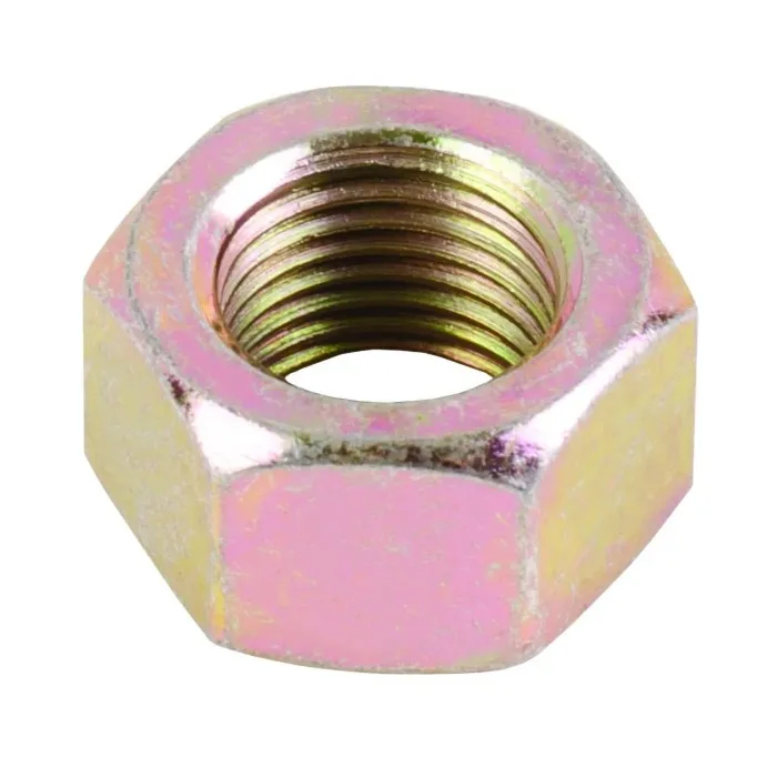 1/2"-20 Hex Nut, Fine Thread, Yellow Zinc