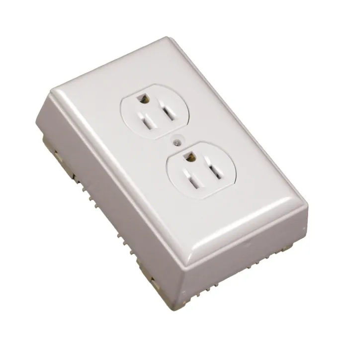 Wirem 1-Gang Non-Metallic Duplex Receptacle Box with Faceplate and Device