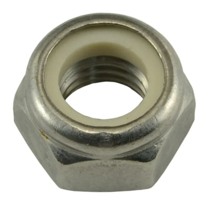 12 mm - 1.75 Nylon Lock Nut Coarse Thread, Stainless Steel   
