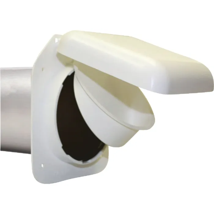 No-Pest Plastic Low Profile Dryer Vent Hood (White) 4 in.