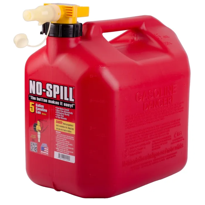 No-Spill ViewStripe Plastic Gas Can (Red) 5 gal