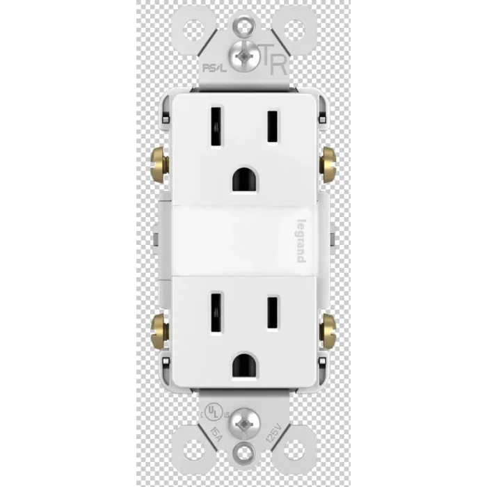 Pass & Seymour radiant® 15A Tamper-Resistant Outlet with Night Light, White