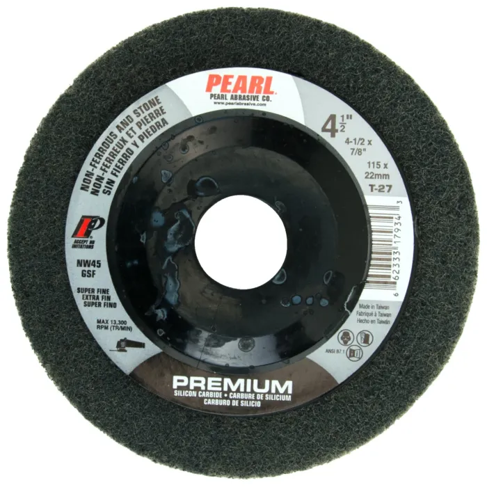 Pearl Abrasives Premium Surface Prep Wheel 4-1/2 x 7/8 SC Grey, Super Fine Grit NW45GSF