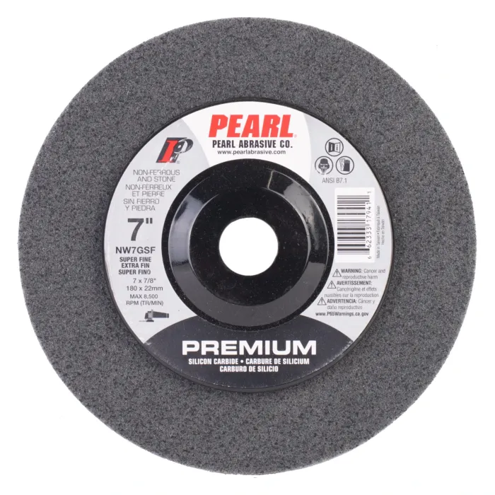 Pearl Abrasives Silicon Carbide Surface Preparation - 7 x 7/8 SC Grey Surface Preparation Wheel, Super Fine Grit