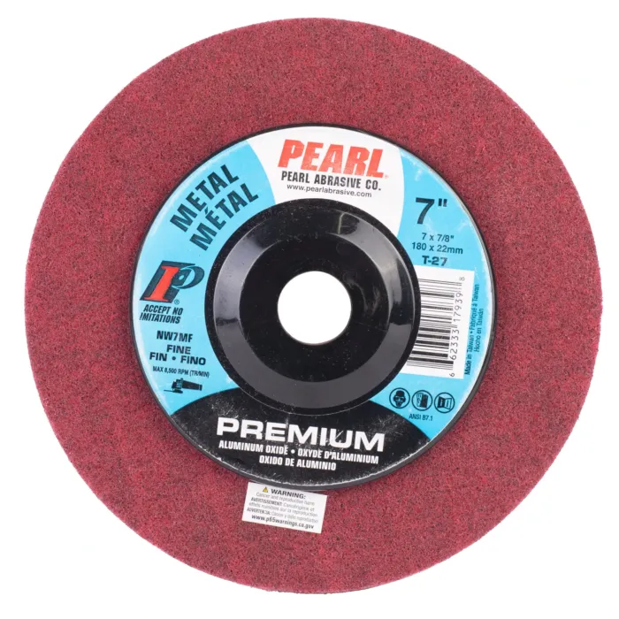 Pearl Abrasives Aluminum Oxide Surface Preparation - 7 x 7/8 AO Maroon Surface Preparation Wheel, Fine Grit