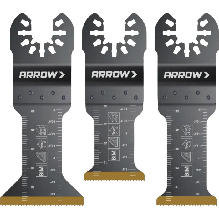 Arrow Fastener ArrowTitanium Metal/Wood Variety Pack Oscillating Tool Blade (3-Piece)