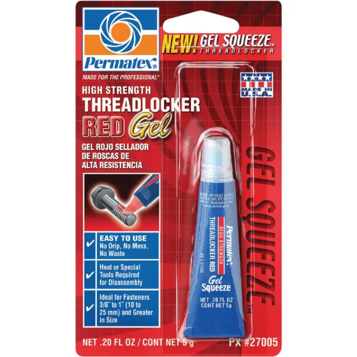 Permatex PERMATEX 0.2 Oz. Red High-Strength Gel Squeeze Threadlocker
