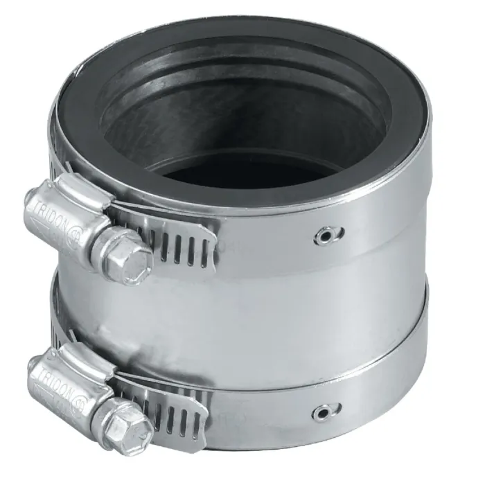 FERNCO Proflex 4 In. x 4 In. PVC Shielded Coupling - Cast-Iron to Plastic, Steel, Extra-Heavy Cast Iron