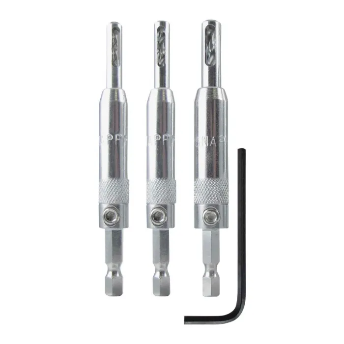Make it Snappy Tools 3 Pieces 1/4 in High Speed Steel Self-Centering Hinge Bit Set