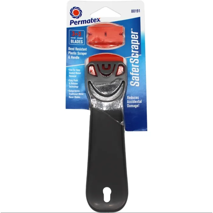 Permatex 3-Straight and 3-Curved Reinforced Plastic Poly Universal Safer Scraper