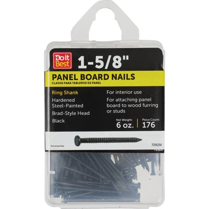 Do it Best Do it 1-5/8 In. 16-1/2 ga Black Ring Shank Paneling Nails (186 Ct.)