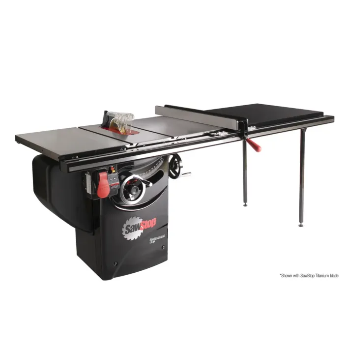 SawStop ASSEMBLY: 1.75HP Professional Cabinet Saw with 52” Professional T-Glide fence system, rails & extension table