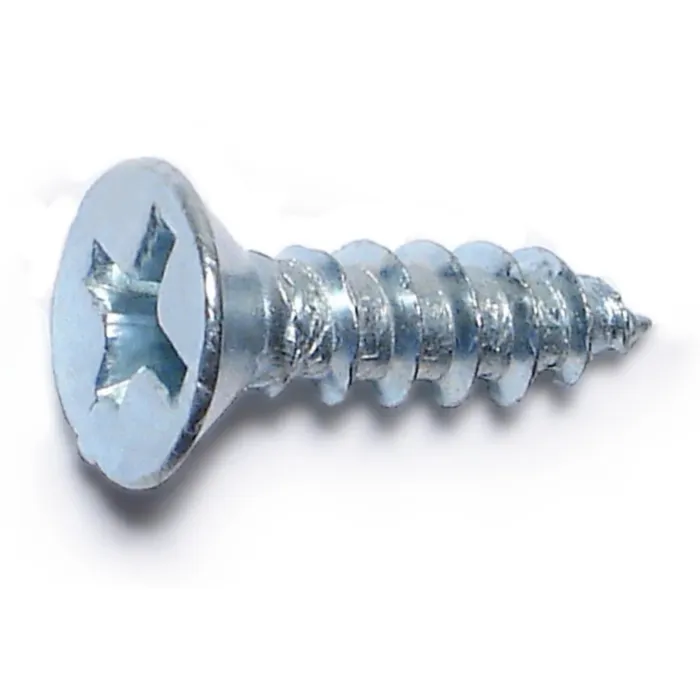#8 x 5/8" Phillips Flat Head, Wood Screw, Zinc 
