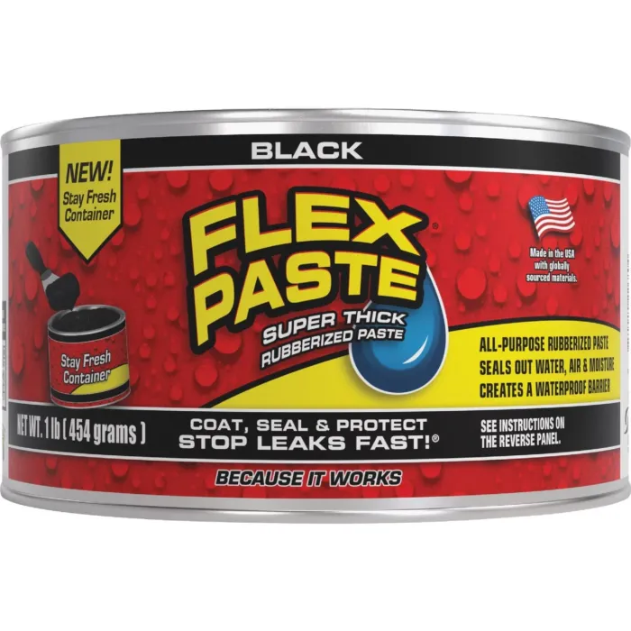 Flex Seal Flex Paste 1 Lb. Rubber Sealant, Black