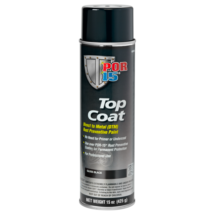 POR-15® 45818 15 oz Aerosol Gloss BlackLiquid Rust Preventive Top Coat DTM Paint