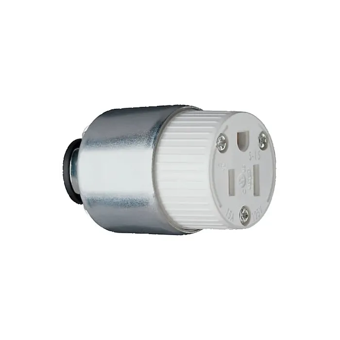 Pass & Seymour Legrand PS515CACC20 Armored Connector, 2 -Pole, 15 A, 125 V, NEMA: NEMA 5-15R, White