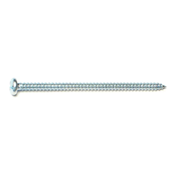 #8 x 3" Combo Pan Head, Sheet Metal Screw, Zinc 