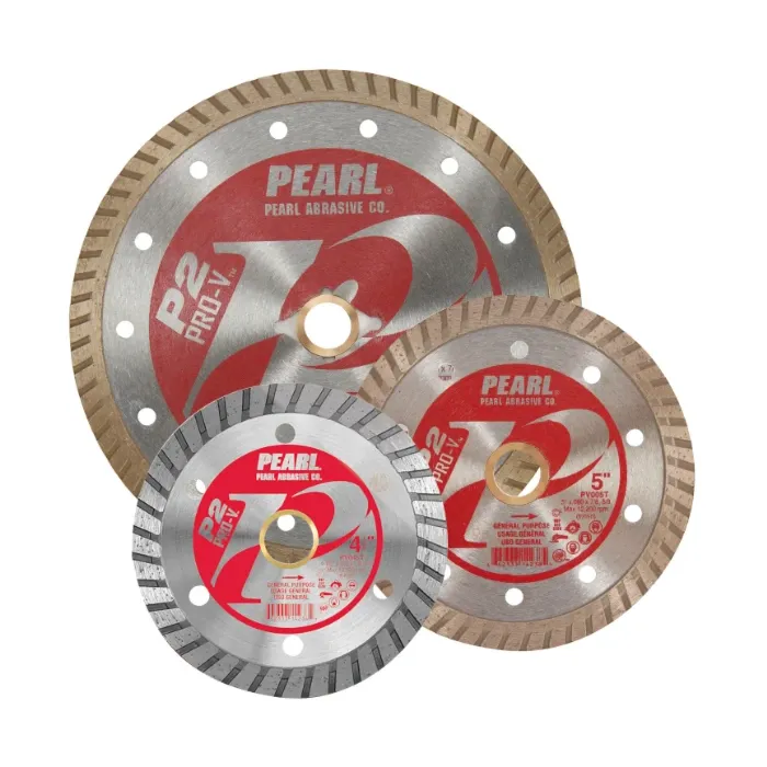 Pearl Abrasives P2™ Pro-V Turbo Blades - 4 x .080 x 20mm, 5/8 Pearl P2 Pro-V™ Gen. Purpose Flat Core Turbo Blade, 10mm Rim