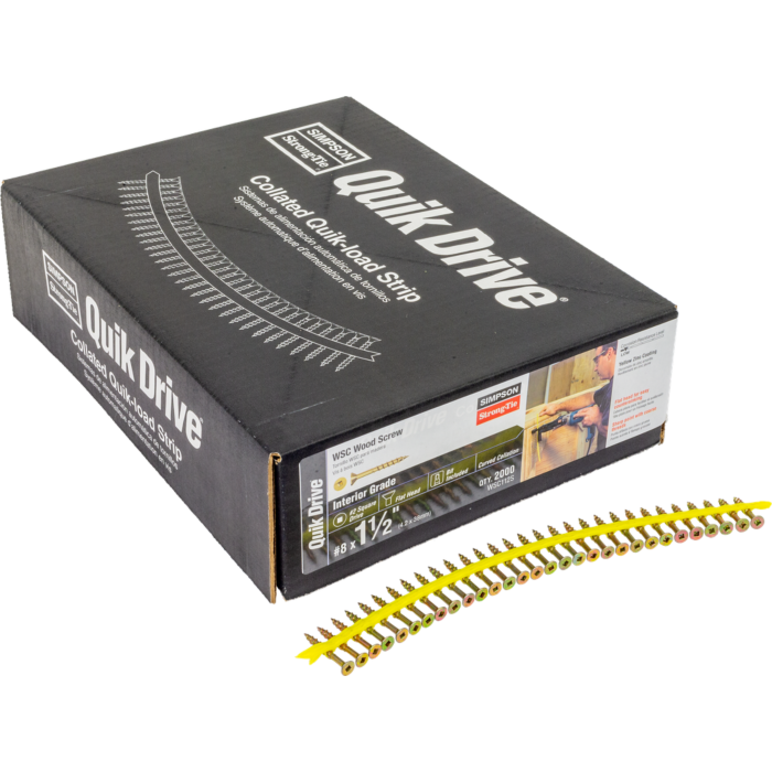 Simpson Strong-Tie #8, QuikDrive Screw, Yellow Zinc (Bulk Box 2,000 pk)