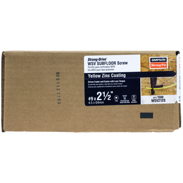 Simpson Strong-Tie #9, QuikDrive Screw, Yellow Zinc (Bulk Box 1,500 pk)