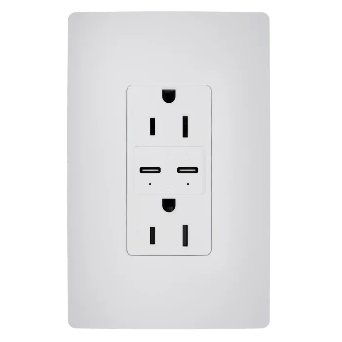 Pass & Seymour Recept Decora 15A with 2 USB-C White