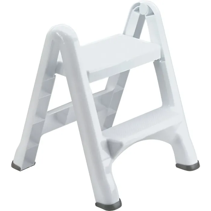 Rubbermaid White 2-Step Folding Step Stool