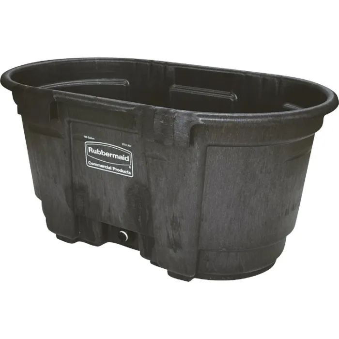 Rubbermaid 100 Gal. Plastic Stock Tank with 1-1/2 In. Drain Plug