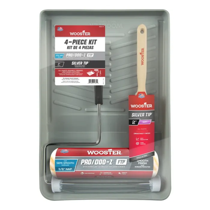 WOOSTER Pro/Doo-Z FTP Silver Tip Paint Roller Kit - 9 in. x 3/8 in. Nap