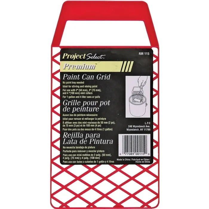 Linzer Bucket Grid, 9 in L, 4-3/4 in W, Plastic, Red, For: 1 gal Can