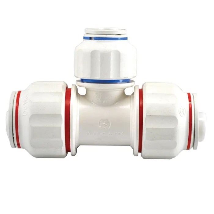 Jones Stephens 3/4" x 3/4" x 1/2" Twist to Lock Plastic Tee Union