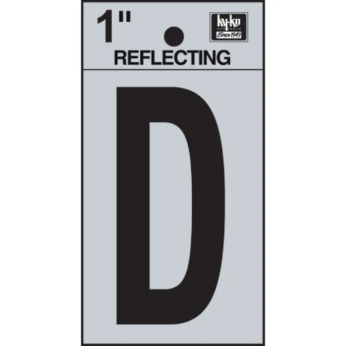 HY-KO Hy-Ko Vinyl 1 In. Reflective Adhesive Letter, D