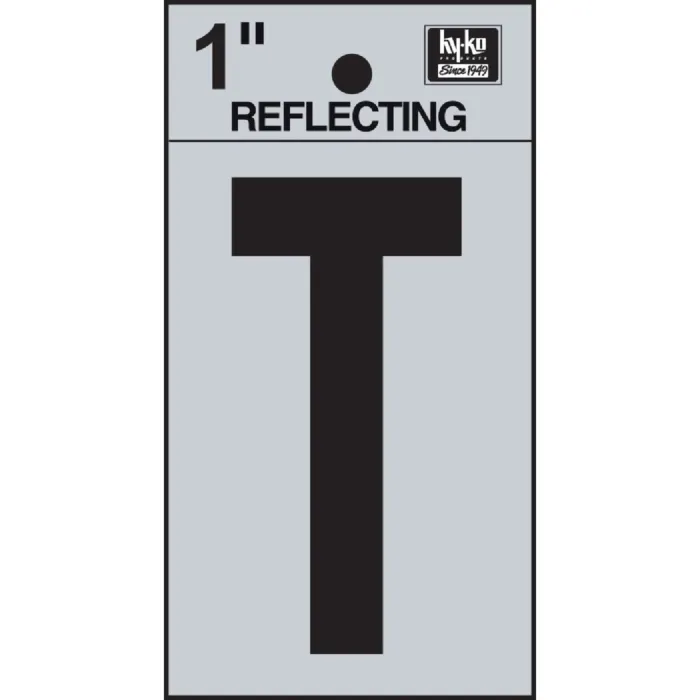 HY-KO Hy-Ko Vinyl 1 In. Reflective Adhesive Letter, T