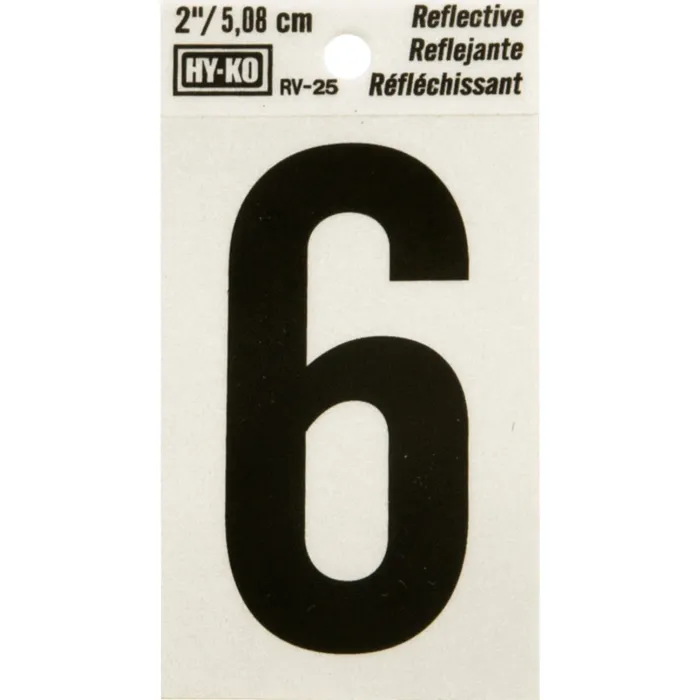 HY-KO Hy-Ko Vinyl 2 In. Reflective Adhesive Number Six