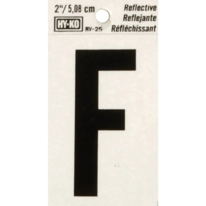 HY-KO Hy-Ko Vinyl 2 In. Reflective Adhesive Letter, F
