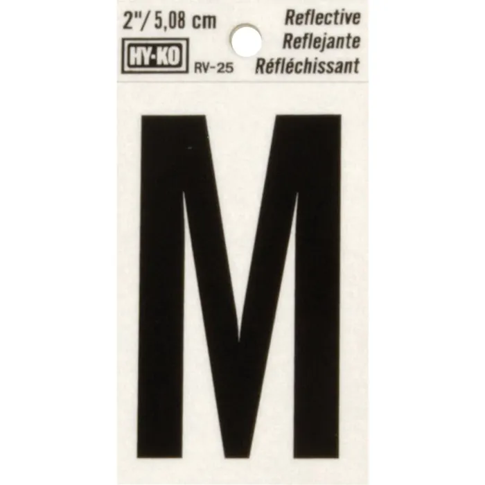 HY-KO Hy-Ko Vinyl 2 In. Reflective Adhesive Letter, M