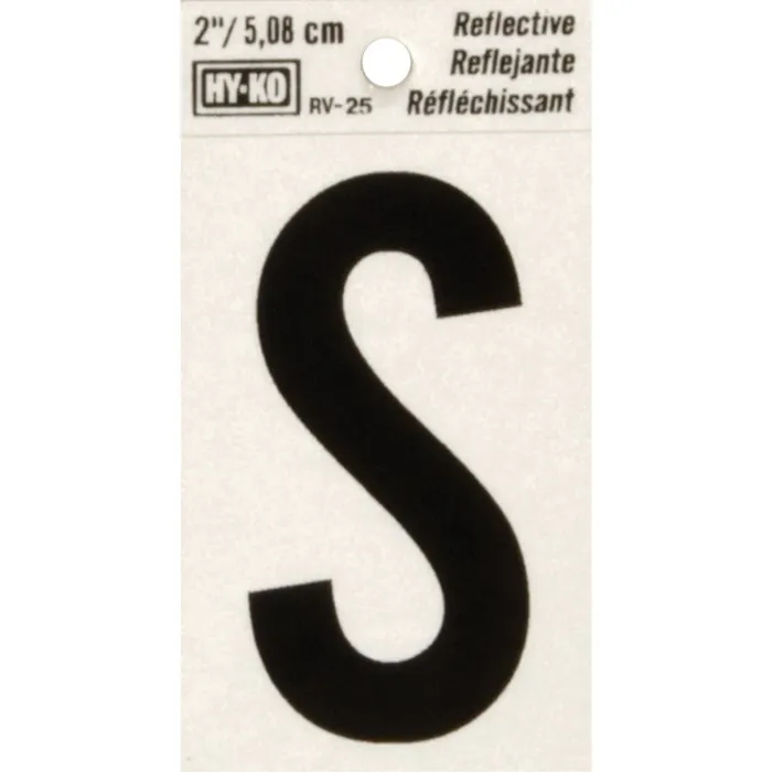 HY-KO Hy-Ko Vinyl 2 In. Reflective Adhesive Letter, S
