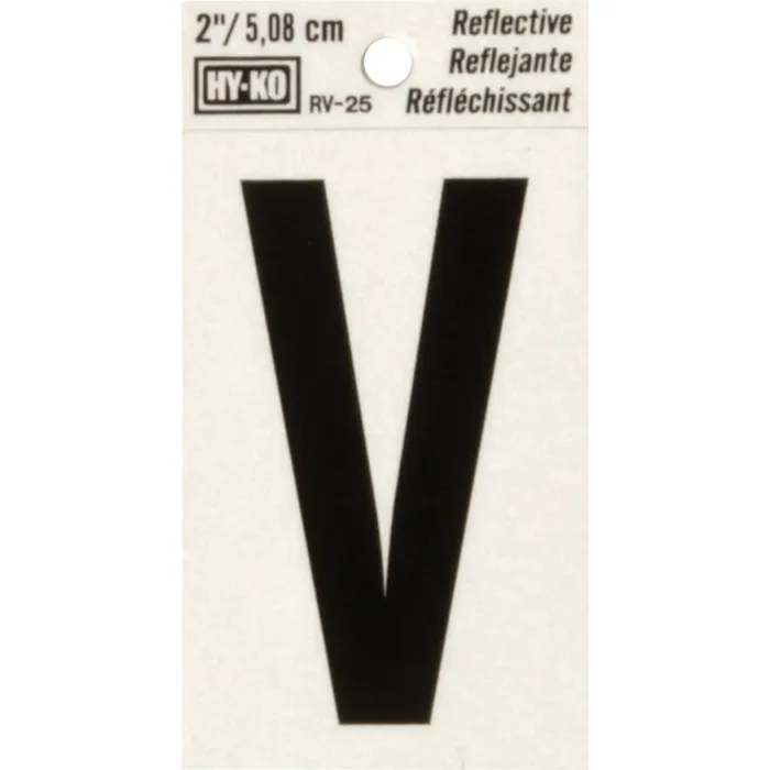 Hy-Ko Vinyl 2 In. Reflective Adhesive Letter, V