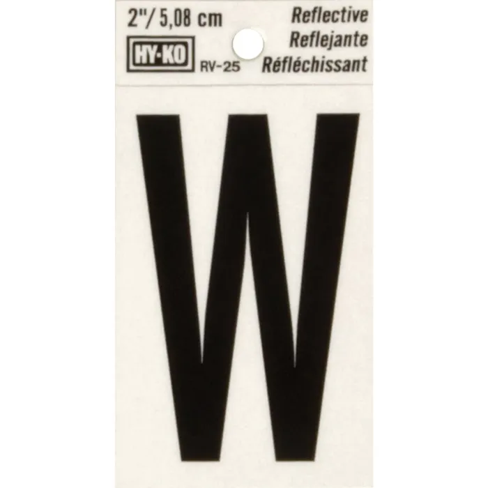 HY-KO Hy-Ko Vinyl 2 In. Reflective Adhesive Letter, W
